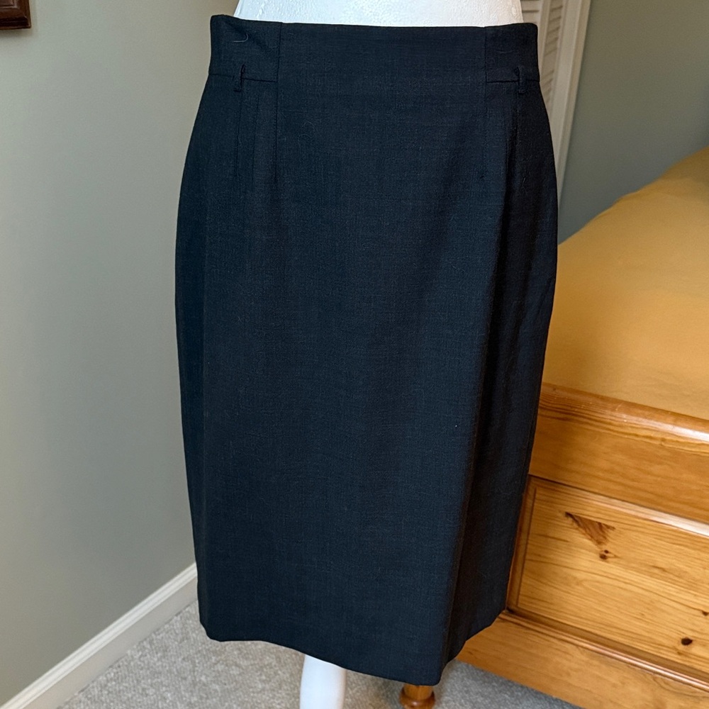 Ann Taylor classic charcoal gray wool Pencil Skirt sz 8P